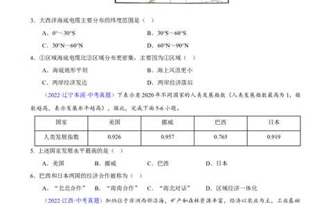 易错点08世界地理之国际篇-备战2023年中考地理考试易错题（原卷版）_7地理中考复习_2023年中考复习资料_专项复习_备战2023年中考地理考试易错题