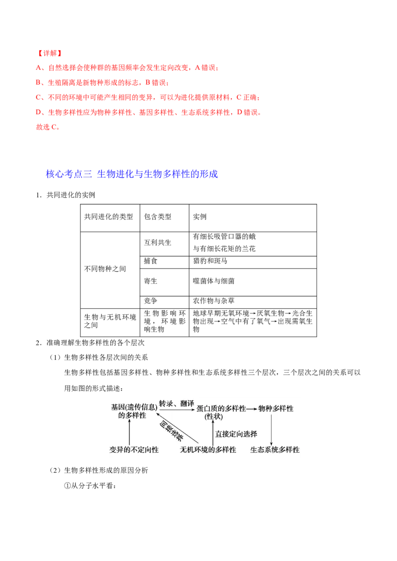 解密14生物的进化（讲义）-高频考点解密2021年高考生物二轮复习讲义+分层训练_新高考复习资料_2021年新高考资料_高频考点解密2021年高考生物二轮复习讲义+分层训练4.7更新
