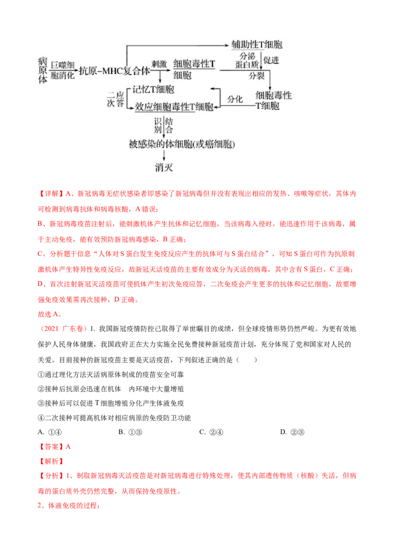 解密13免疫调节（讲义)（教师版）_新高考复习资料_2023年新高考复习资料_二轮复习_高频考点解密2023年高考生物二轮复习讲义+分层训练（全国通用）288808838