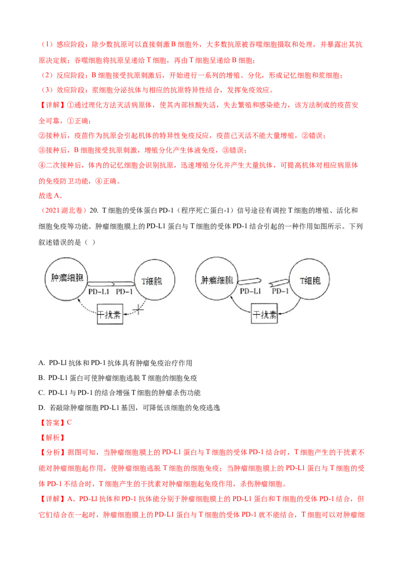 解密13免疫调节（讲义)（教师版）_新高考复习资料_2023年新高考复习资料_二轮复习_高频考点解密2023年高考生物二轮复习讲义+分层训练（全国通用）288808838