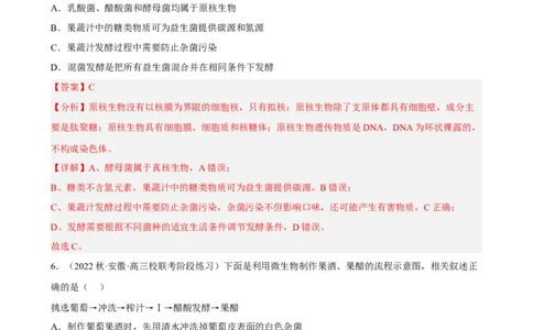 解密17发酵工程（分层训练)（解析版）_新高考复习资料_2023年新高考复习资料_二轮复习_高频考点解密2023年高考生物二轮复习讲义+分层训练（全国通用）288808838