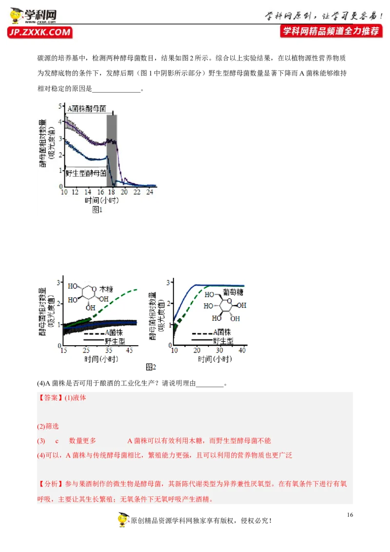 解密17发酵工程（分层训练)（解析版）_新高考复习资料_2023年新高考复习资料_二轮复习_高频考点解密2023年高考生物二轮复习讲义+分层训练（全国通用）288808838