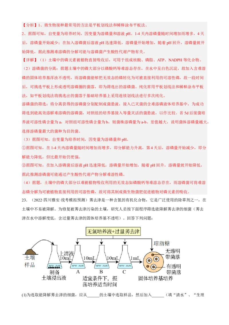 解密17发酵工程（分层训练)（解析版）_新高考复习资料_2023年新高考复习资料_二轮复习_高频考点解密2023年高考生物二轮复习讲义+分层训练（全国通用）288808838
