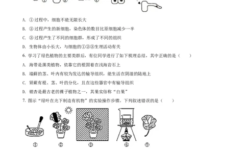 精品解析：2022年山东省临沂市中考生物真题（原卷版）_6生物中考复习_2025中考复习资料_中考真题（近三年）_2022年生物中考真题114份_精品解析：2022年山东省临沂市中考生物真题