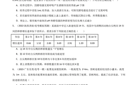 选择性必修2生物与环境测试卷（原卷版）_新高考复习资料_2024年新高考复习资料_一轮复习资料_完备战2024年高考生物一轮复习考点帮（新高考）_选择性必修2