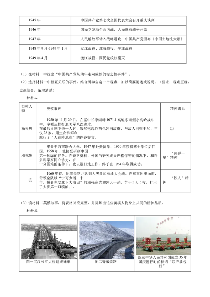 精品解析：2022年山东省滨州市中考历史真题（原卷版）_8历史中考复习_2025年中考复习资料_中考真题（近三年）_2022年中考历史试卷114份_精品解析：2022年山东省滨州市中考历史真题