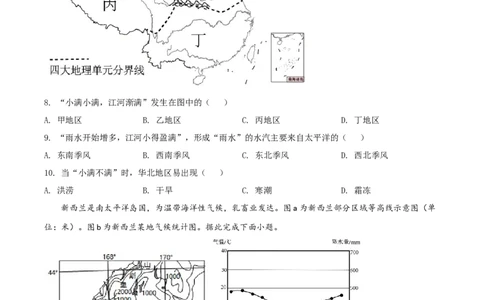 精品解析：2022年四川省内江市中考地理真题（原卷版）_7地理中考复习_2025中考复习资料_中考真题（近三年）_2022年中考地理试卷104份_精品解析：2022年四川省内江市中考地理真题