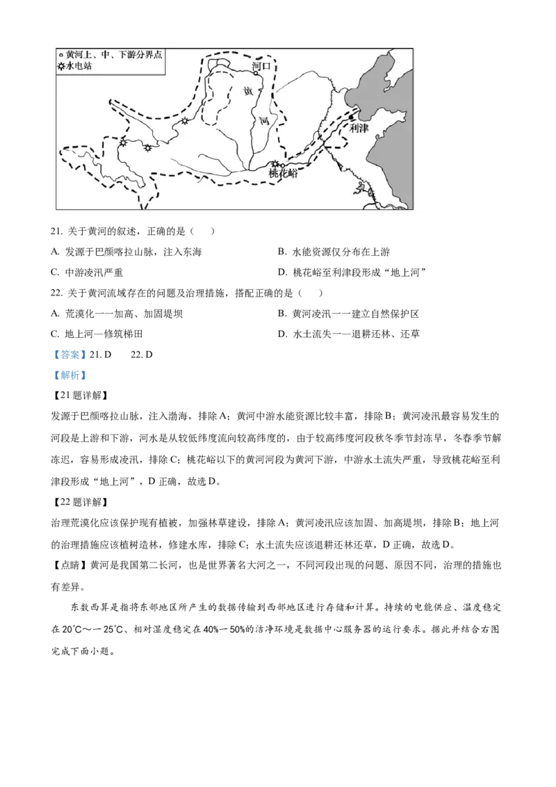 精品解析：2022年山东省聊城市中考地理真题（解析版）_7地理中考复习_2025中考复习资料_中考真题（近三年）_2022年中考地理试卷104份_精品解析：2022年山东省聊城市中考地理真题