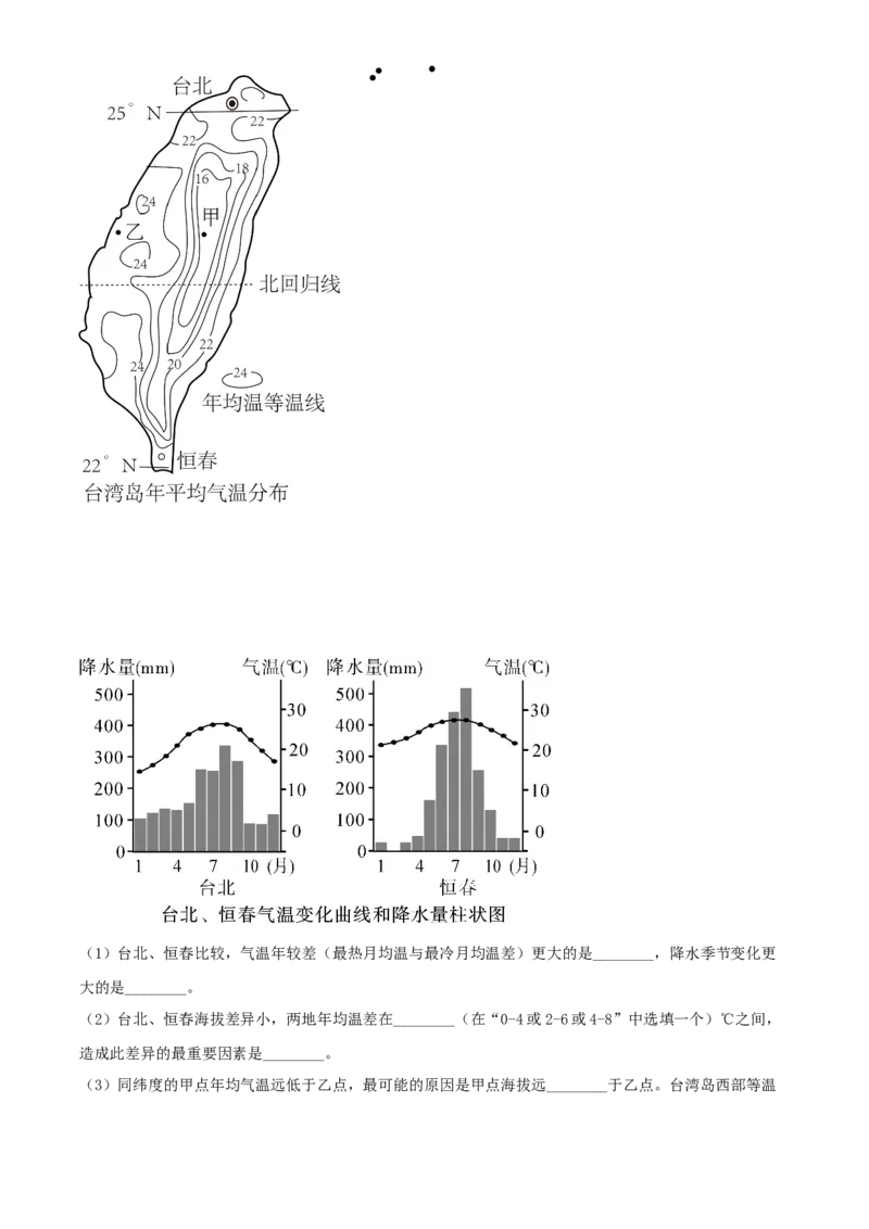 精品解析：2022年四川省乐山市中考地理真题（原卷版）_7地理中考复习_2025中考复习资料_中考真题（近三年）_2022年中考地理试卷104份_精品解析：2022年四川省乐山市中考地理真题