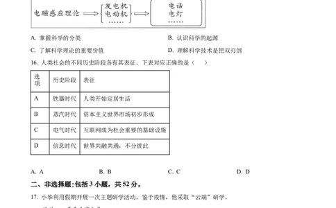 精品解析：2022年四川省宜宾市中考历史真题（原卷版）_8历史中考复习_2025年中考复习资料_中考真题（近三年）_2022年中考历史试卷114份_精品解析：2022年四川省宜宾市中考历史真题