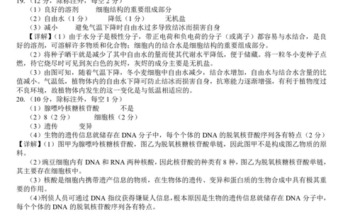 贵百河2025-10月考高一生物答案_2025年10月高一试卷_251022广西贵百河2025-2026学年高一上学期10月考试卷_贵百河2025-10月考高一生物试卷含答案
