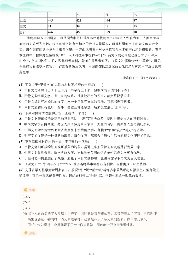 2023年广东省广州市越秀区中考一模语文试题-解析版_初中近3年全区全科一模真题_2023年广州初三一模各区各科真题卷（44份）_语文2023年广州中考一模