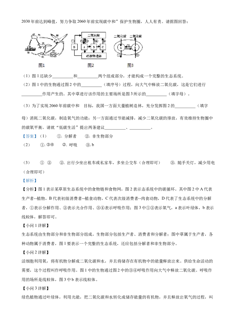 精品解析：2022年四川省德阳市中考生物真题（解析版）_6生物中考复习_2025中考复习资料_中考真题（近三年）_2022年生物中考真题114份_精品解析：2022年四川省德阳市中考生物真题
