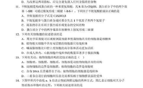 辽宁省丹东市2025-2026学年高一上学期教学质量调研测试生物试卷_2025年12月高一试卷_251217辽宁省丹东市2025-2026学年高一上学期教学质量调研测试（全）
