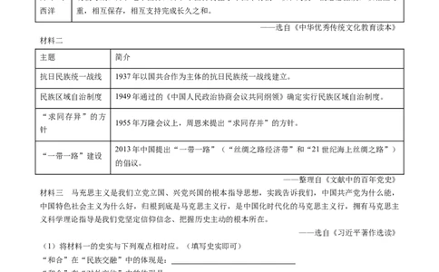 第16课独立自主的和平外交（原卷版）_8历史中考复习_2024年中考复习资料_专项复习资料_完三年（2021-2023）中考历史真题分项汇编（全国通用）_八年级下册（单元内分课时呈现）