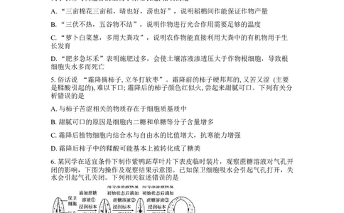 辽宁省实验中学2026年2月高一下学期期初试卷生物学(含答案)_2026年03月高一试卷_260306辽宁省实验中学2026年2月高一下学期期初试卷