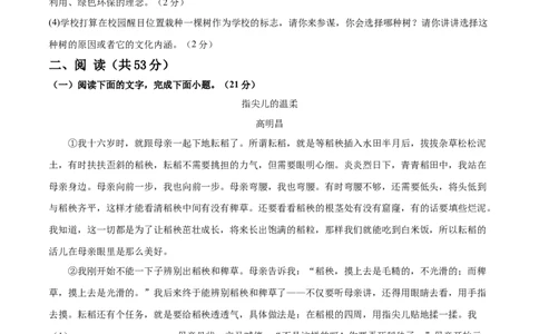 2024年中考押题预测卷01（安徽卷）-语文（考试版）A4_中考复习资料_语数英物化_1语文中考复习_赠送：2024中考模拟题_押题预测