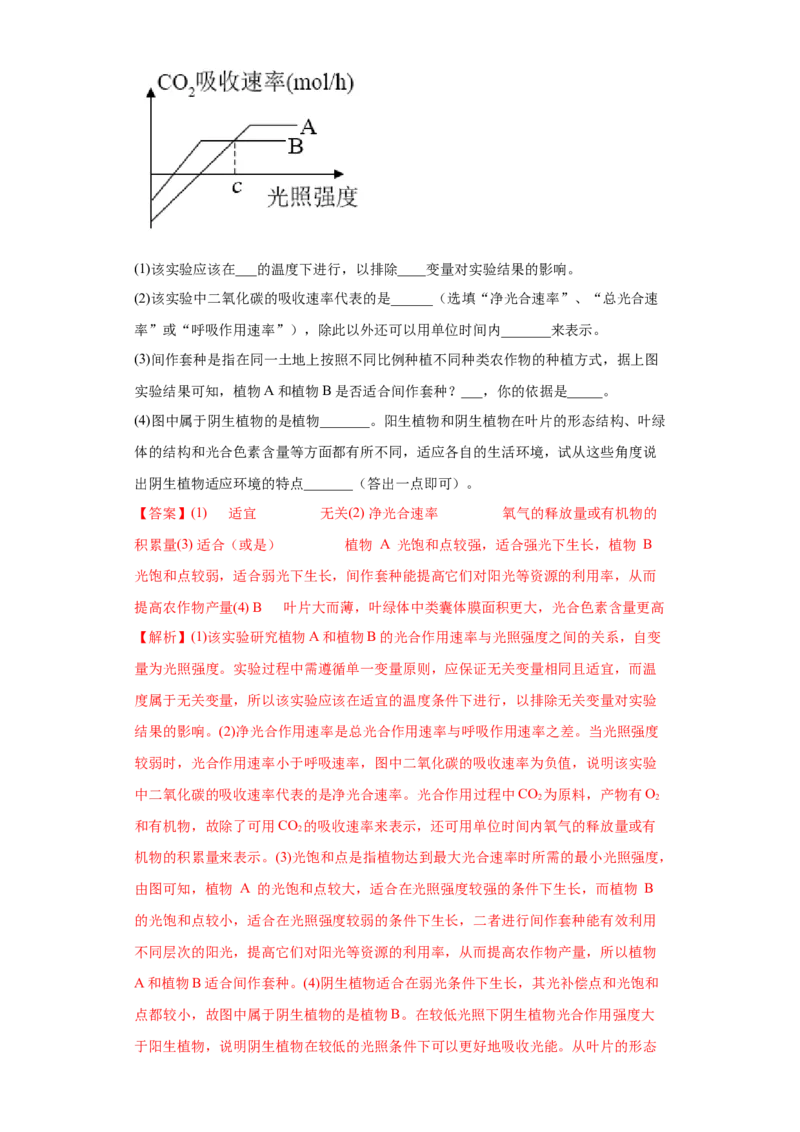 课时10光合作用和细胞呼吸的比较-2023年高考生物一轮复习小题多维练（解析版）_通用版（老高考）复习资料_2023年复习资料_一轮复习_2023年高考生物一轮复习小题多维练（全国通用）