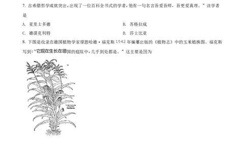 精品解析：2022年四川省泸州市中考历史真题（原卷版）_8历史中考复习_2025年中考复习资料_中考真题（近三年）_2022年中考历史试卷114份_精品解析：2022年四川省泸州市中考历史真题