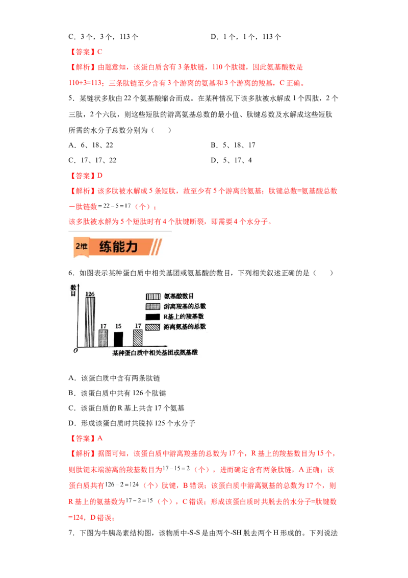课时03巧解多肽合成中的计算情境试题-2023年高考生物一轮复习小题多维练（解析版）_通用版（老高考）复习资料_2023年复习资料_一轮复习_2023年高考生物一轮复习小题多维练（全国通用）