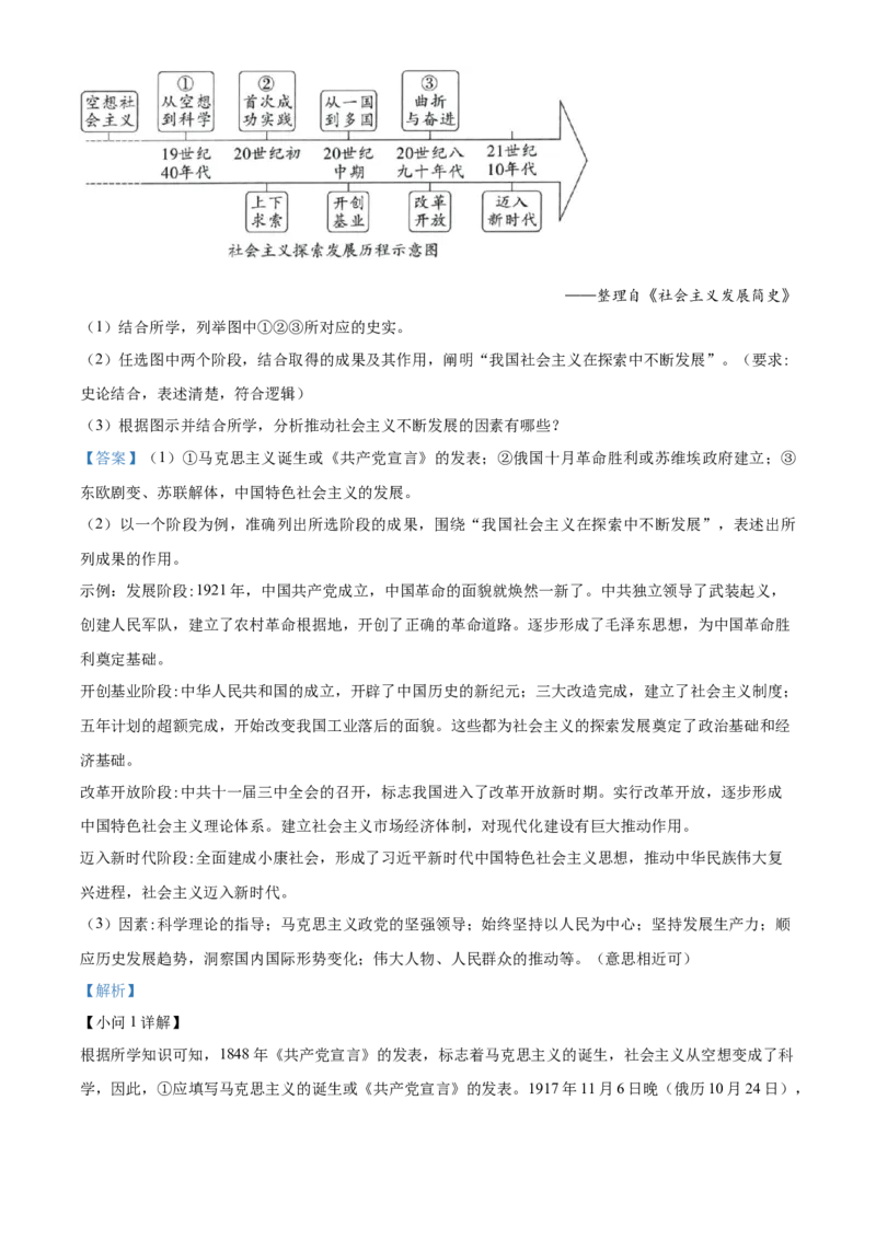 精品解析：2022年四川省宜宾市中考历史真题（解析版）_8历史中考复习_2025年中考复习资料_中考真题（近三年）_2022年中考历史试卷114份_精品解析：2022年四川省宜宾市中考历史真题