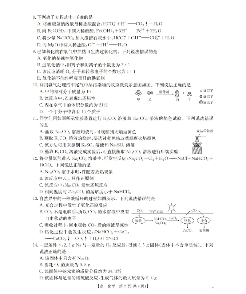 贵州省织金一中2025-2026学年高一11月月考（25-114A）化学_2025年11月高一试卷_251118金太阳&middot;贵州省织金一中2025-2026学年高一11月月考（25-114A）（全）