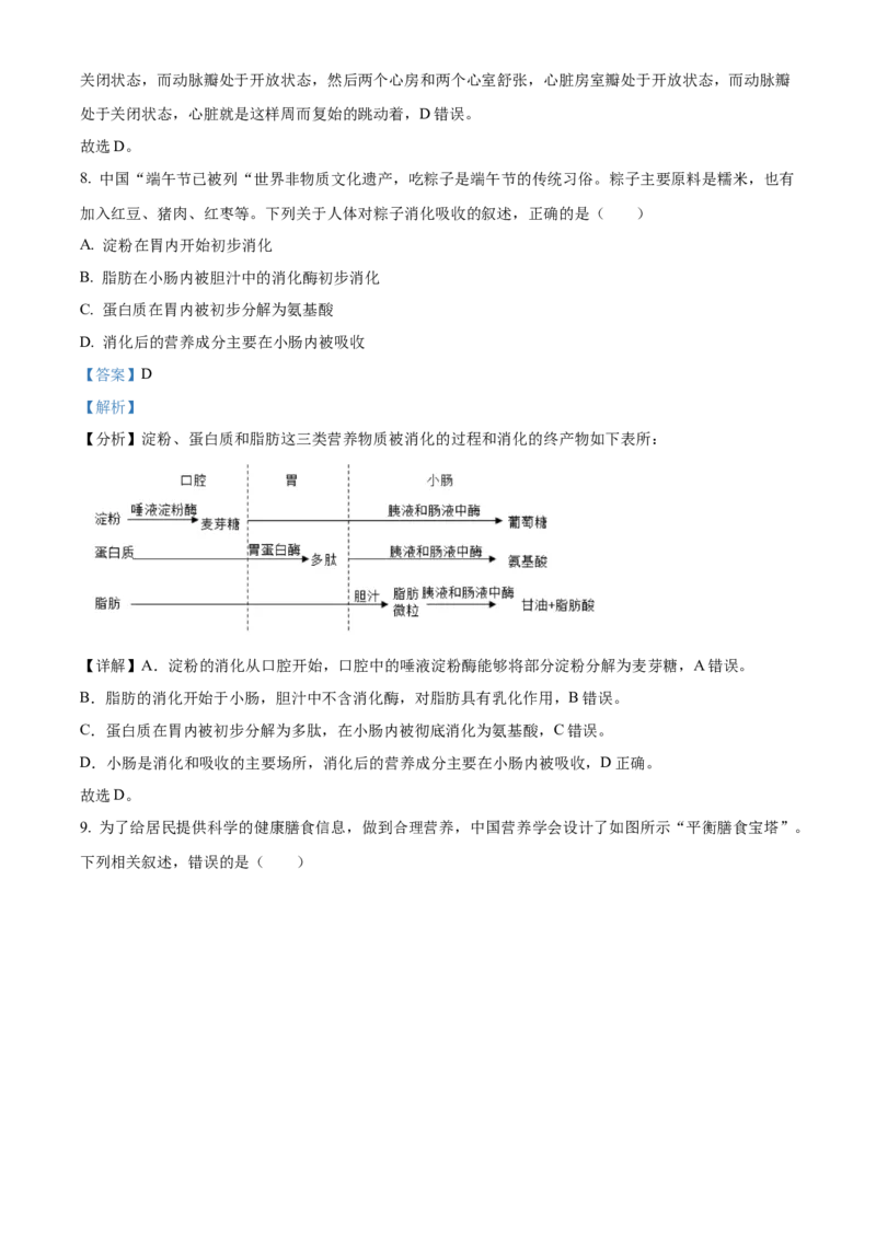 精品解析：2022年山东省东营市中考生物真题（解析版）_6生物中考复习_2025中考复习资料_中考真题（近三年）_2022年生物中考真题114份_精品解析：2022年山东省东营市中考生物真题