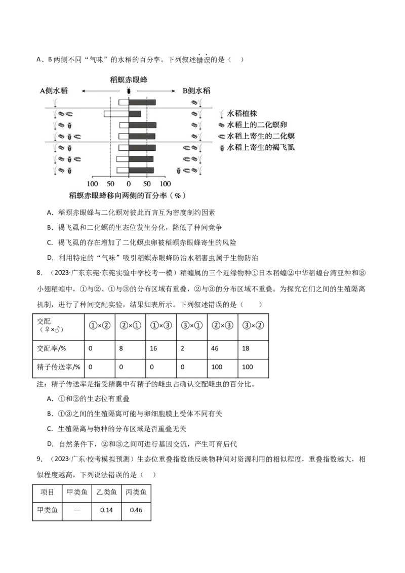 选择性必修2生物与环境测试卷（原卷版）_新高考复习资料_2024年新高考复习资料_❤专项复习资料_完一轮测试备战2024年高考生物按教材测试卷（新教材新高考）