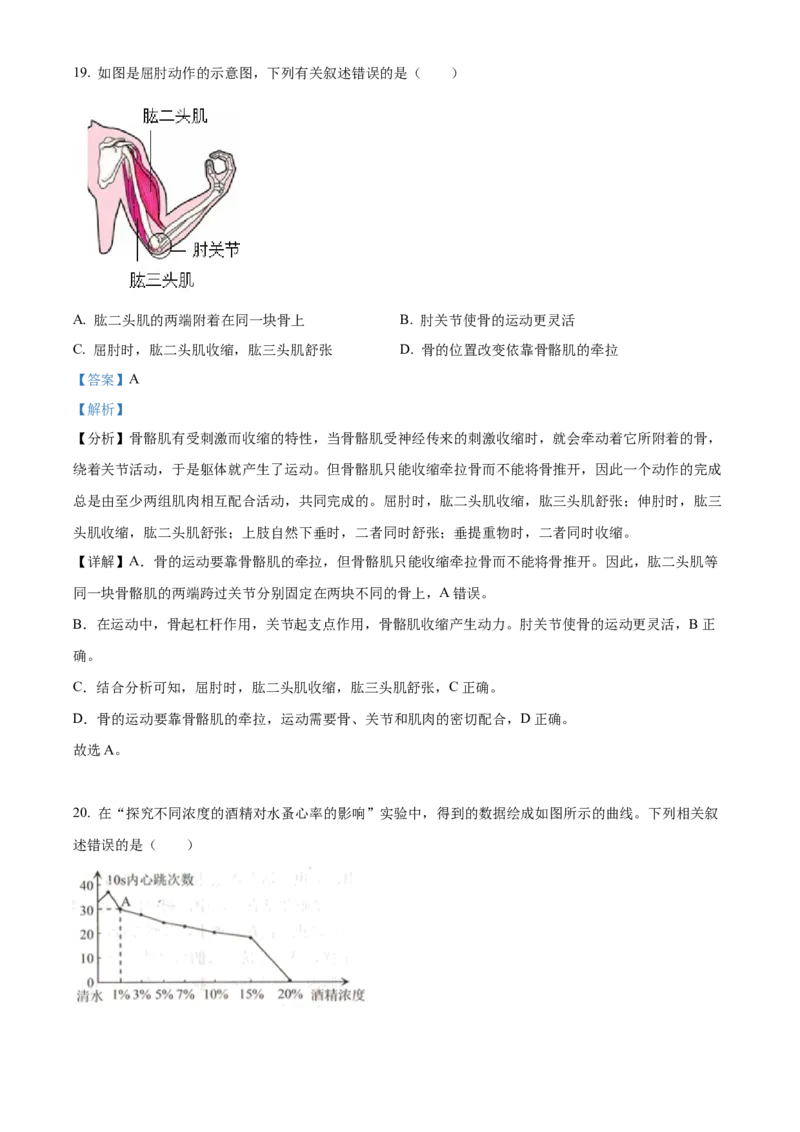 精品解析：2022年吉林省长春市中考生物真题（解析版）_6生物中考复习_2025中考复习资料_中考真题（近三年）_2022年生物中考真题114份_精品解析：2022年吉林省长春市中考生物真题