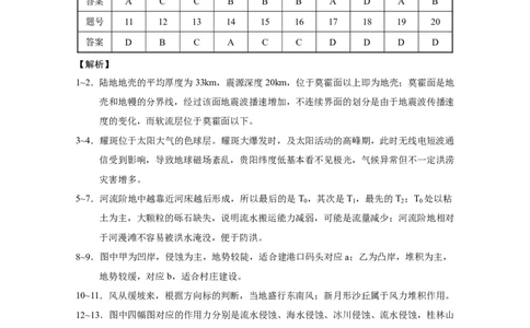 贵阳市2027届高一年级联合考试（二）地理-答案(1)_2024年12月试卷_1212贵州省贵阳市2024-2025学年高一上学期12月联考试题_贵州省贵阳市2024-2025学年高一上学期12月月考地理试题PDF版含答案