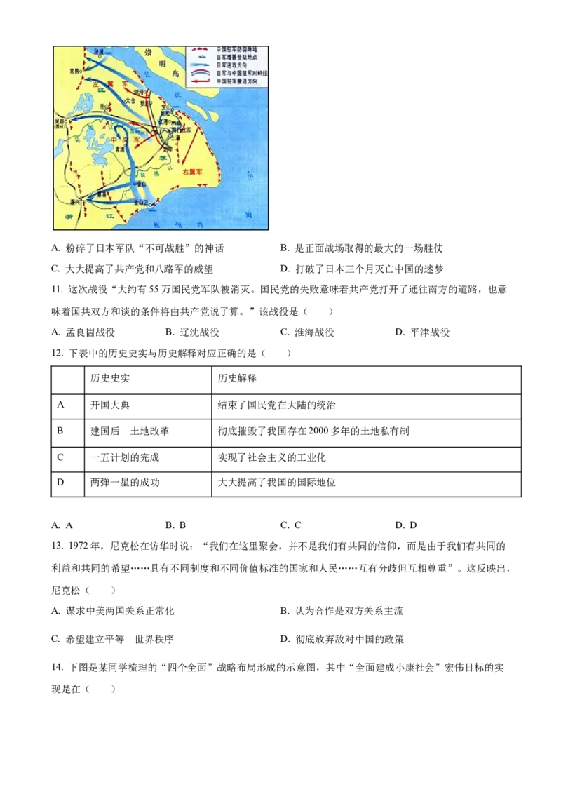 精品解析：2022年山东省菏泽市中考历史真题（原卷版）_8历史中考复习_2025年中考复习资料_中考真题（近三年）_2022年中考历史试卷114份_精品解析：2022年山东省菏泽市中考历史真题