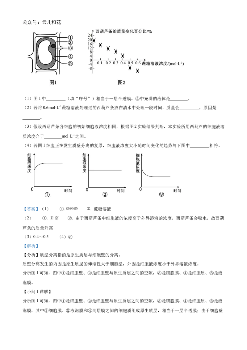 贵州省六盘水市2024&mdash;2025学年高一上学期期中考试生物试题Word版含解析_2024年12月试卷_1203贵州省六盘水市2024-2025学年高一上学期11月期中考试