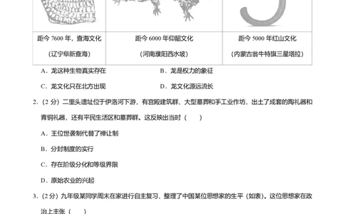 2024年广东省广州市海珠区中考历史一模试卷-题目版_初中近3年全区全科一模真题_2024年广州初三一模各区全科真题卷（70份）_历史2024年广州中考一模