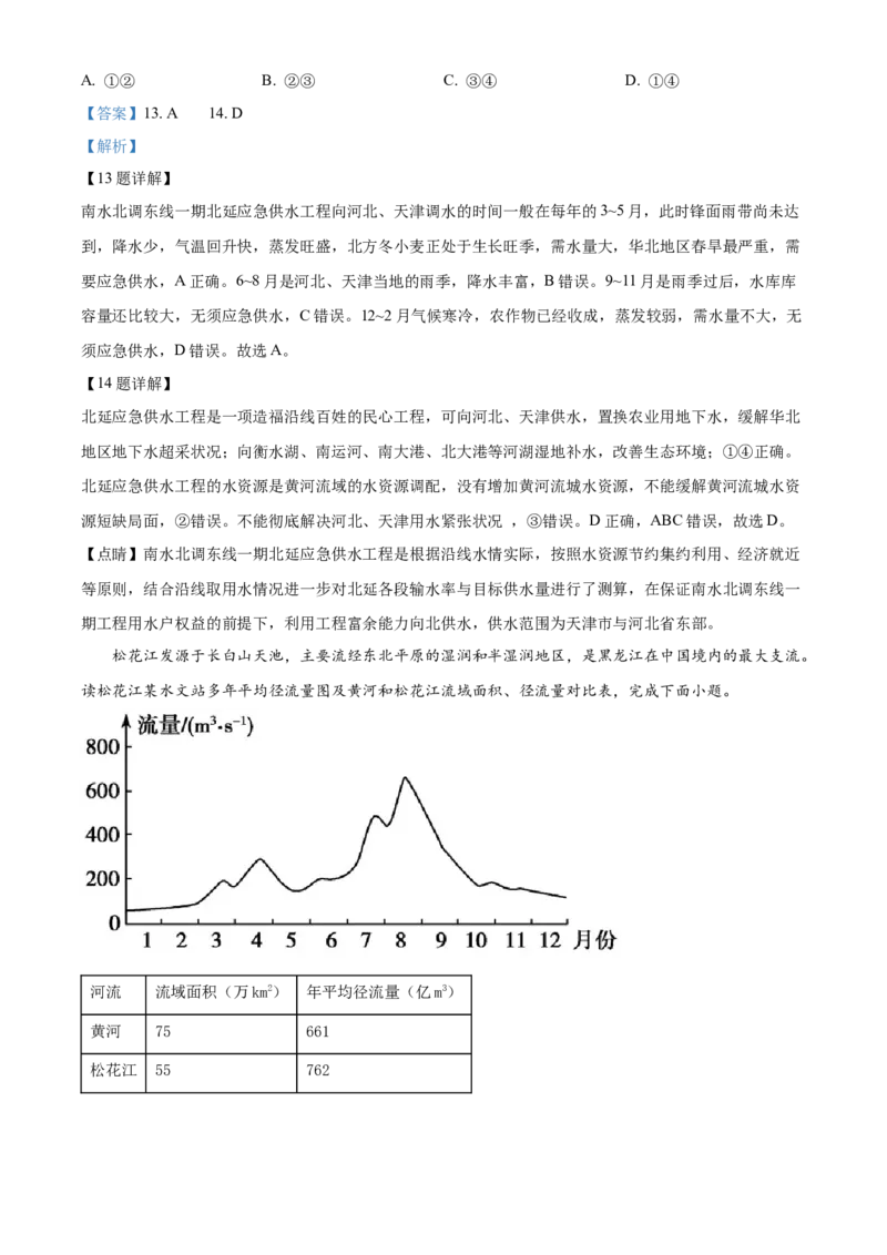 精品解析：2022年山东省菏泽市中考地理真题（解析版）_7地理中考复习_2025中考复习资料_中考真题（近三年）_2022年中考地理试卷104份_精品解析：2022年山东省菏泽市中考地理真题