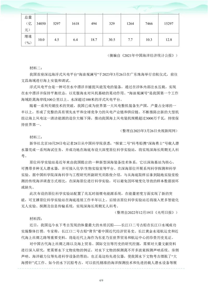 2023年广东省广州市荔湾区中考一模语文试题-题目版_初中近3年全区全科一模真题_2023年广州初三一模各区各科真题卷（44份）_语文2023年广州中考一模
