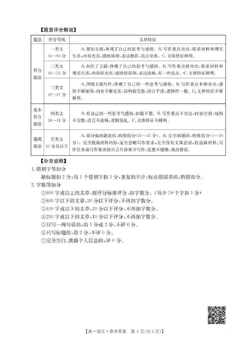 语文314A答案_2025年01月试卷_0126河南省新乡市2024-2025学年高一上学期期末考试_河南省新乡市2024-2025学年高一上学期期末考试语文PDF版含答案