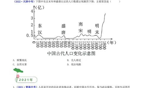 第17课明朝的灭亡（原卷版）_8历史中考复习_2024年中考复习资料_专项复习资料_完三年（2021-2023）中考历史真题分项汇编（全国通用）_七年级下册（单元内分课时呈现）