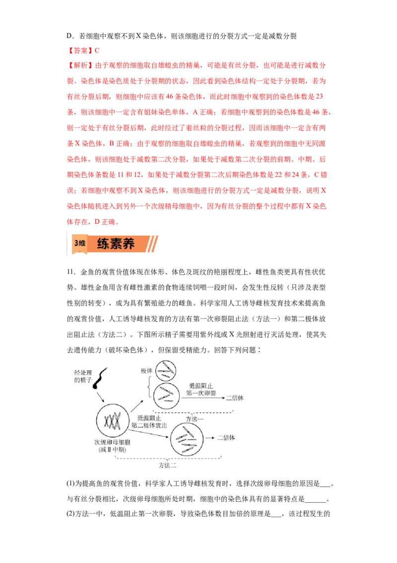 课时12减数分裂与有丝分裂的综合-2023年高考生物一轮复习小题多维练（解析版）_通用版（老高考）复习资料_2023年复习资料_一轮复习_2023年高考生物一轮复习小题多维练（全国通用）