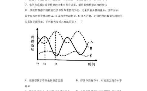 课时35群落的结构和演替-2023年高考生物一轮复习小题多维练（原卷版）_通用版（老高考）复习资料_2023年复习资料_一轮复习_2023年高考生物一轮复习小题多维练（全国通用）