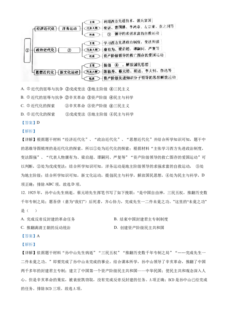 精品解析：2022年四川省成都市中考历史真题（解析版）_8历史中考复习_2025年中考复习资料_中考真题（近三年）_2022年中考历史试卷114份_精品解析：2022年四川省成都市中考历史真题