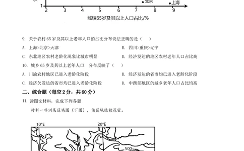精品解析：2022年四川省南充市初中学业水平考试地理真题（原卷版）_7地理中考复习_2025中考复习资料_中考真题（近三年）_2022年中考地理试卷104份