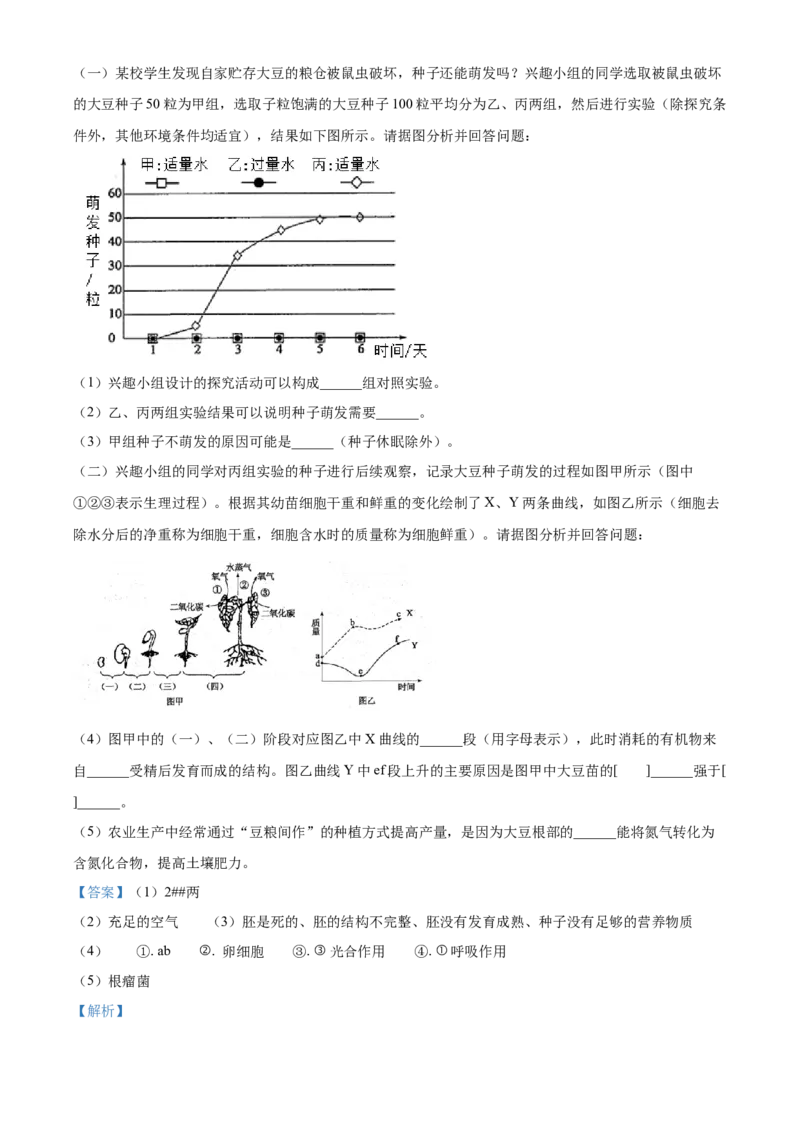 精品解析：2022年山东省滨州市中考生物真题（解析版）_6生物中考复习_2025中考复习资料_中考真题（近三年）_2022年生物中考真题114份_精品解析：2022年山东省滨州市中考生物真题