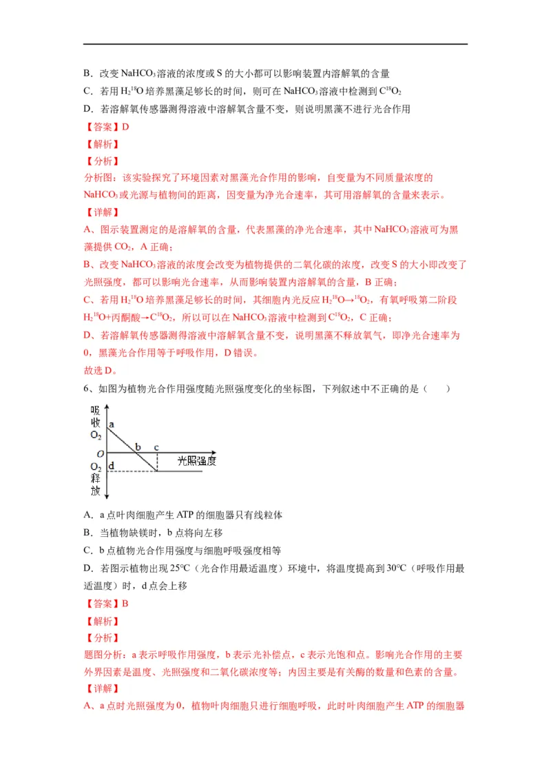 重难点06光合作用-2023年高考生物热点&middot;重点&middot;难点专练（全国通用）（解析版）_通用版（老高考）复习资料_2023年复习资料_专项复习