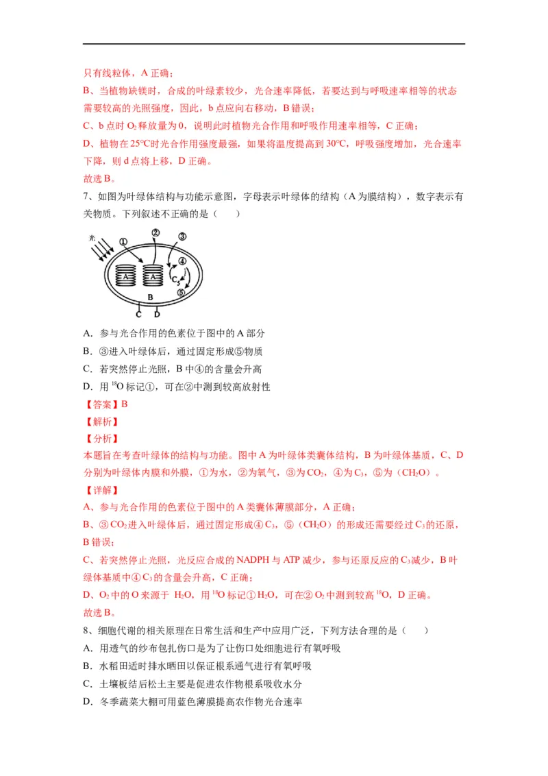 重难点06光合作用-2023年高考生物热点&middot;重点&middot;难点专练（全国通用）（解析版）_通用版（老高考）复习资料_2023年复习资料_专项复习