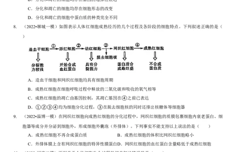 题型8细胞生命历程的易错辨析（题型集训）（原卷版）_新高考复习资料_2023年新高考复习资料_二轮复习_技巧点拨备战2023年高考生物二轮题型复习讲解286731240