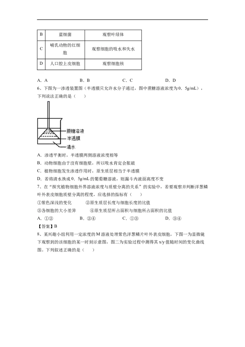 重难点04物质的运输（原卷版）_通用版（老高考）复习资料_2023年复习资料_专项复习_2023年高考生物热点&middot;重点&middot;难点专练（全国通用）