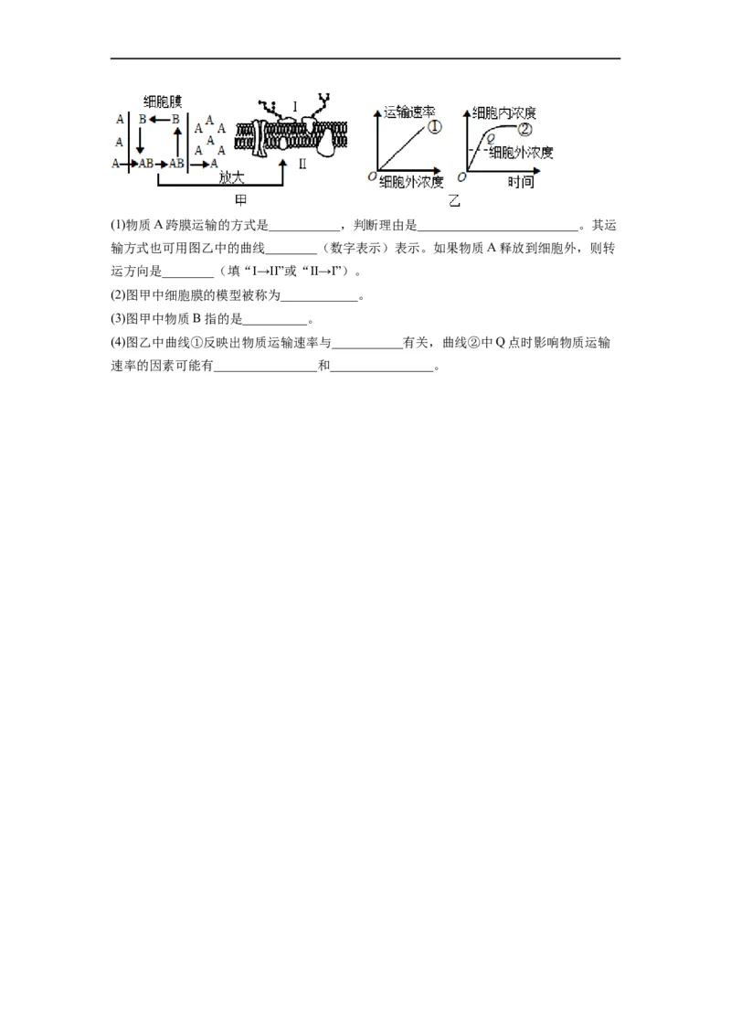 重难点04物质的运输（原卷版）_通用版（老高考）复习资料_2023年复习资料_专项复习_2023年高考生物热点&middot;重点&middot;难点专练（全国通用）