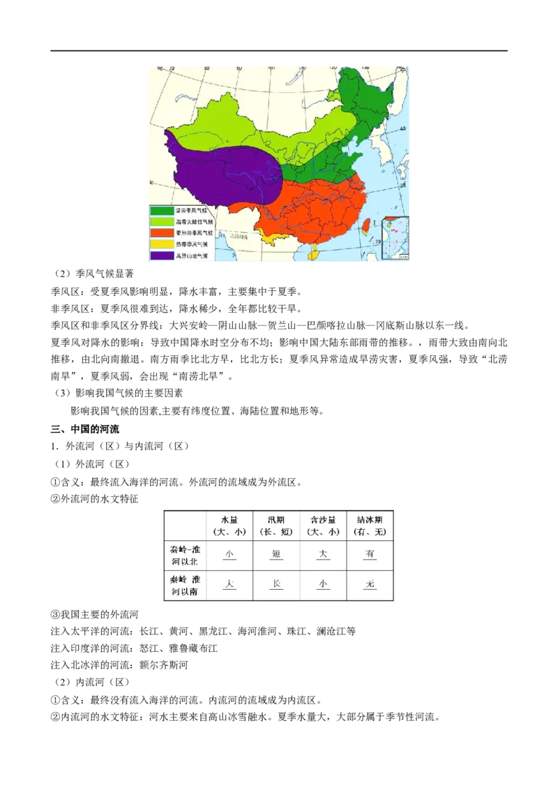 考点15中国的自然环境-备战2023年中考地理考点一遍过_7地理中考复习_2023年中考复习资料_专项复习_2023年中考地理考点一遍过-----
