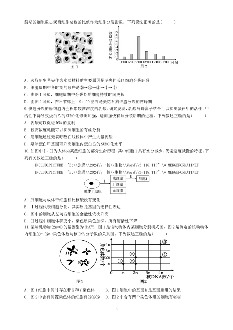 《高2024级高一下期中期考试生物试题_2025年05月试卷_0501重庆市万州二中2024-2025学年高一下学期期中考试_重庆市万州二中2024-2025学年高一下学期期中考试生物Word版含答案》第3页预览