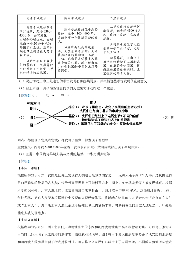 精品解析：2023年贵州省贵阳市中考历史真题（解析版）_new_8历史中考复习_2025年中考复习资料_中考真题（近三年）_2023中考历史真题